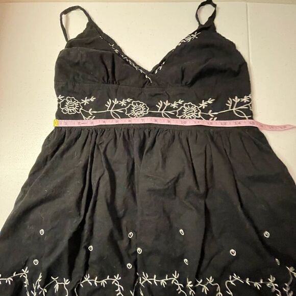 Hale Bob sundress black embroidered 100% cotton Medium - Picture 5 of 7